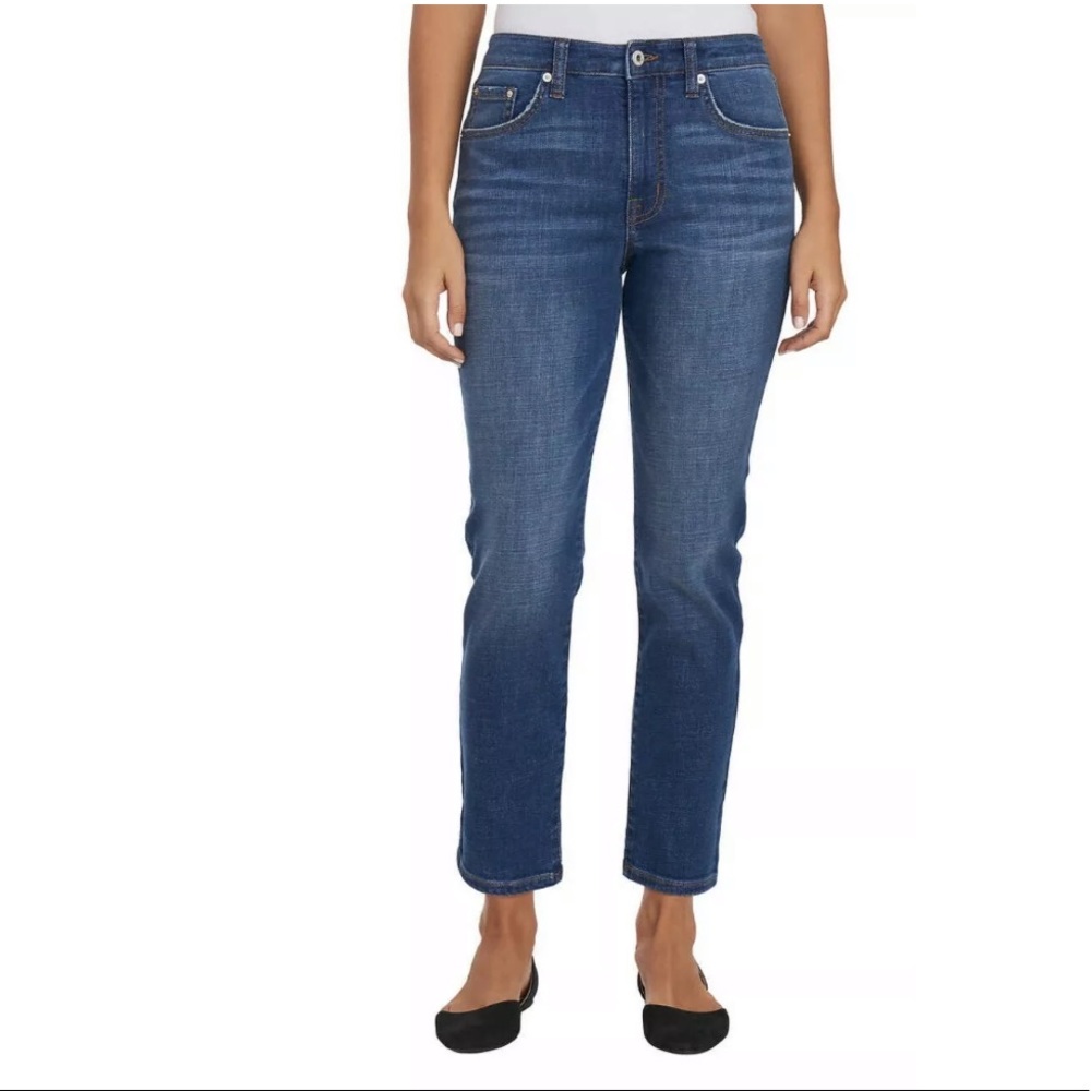 Ella moss high rise Jeans slim straight cut ankle